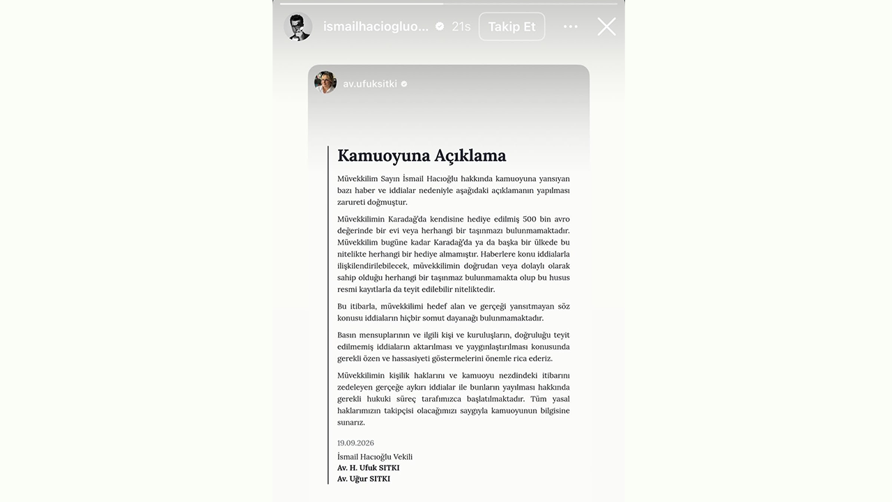 İsmi AHBAP soruşturmasında geçmişti! Ünlü oyuncu İsmail Hacıoğlu'ndan Karadağ'da 500 bin euroluk hediye ev iddiasına cevap!