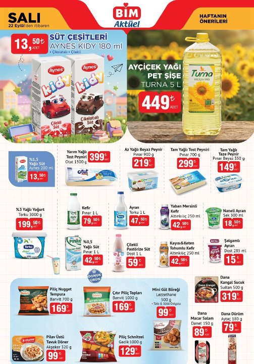 BİM aktüel 22-23-25 Eylül kataloğu! Bu hafta BİMde neler var?