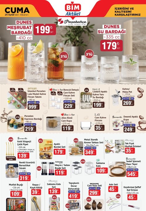 BİM aktüel 22-23-25 Eylül kataloğu! Bu hafta BİMde neler var?