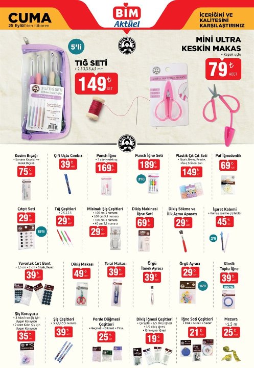 BİM aktüel 22-23-25 Eylül kataloğu! Bu hafta BİMde neler var?