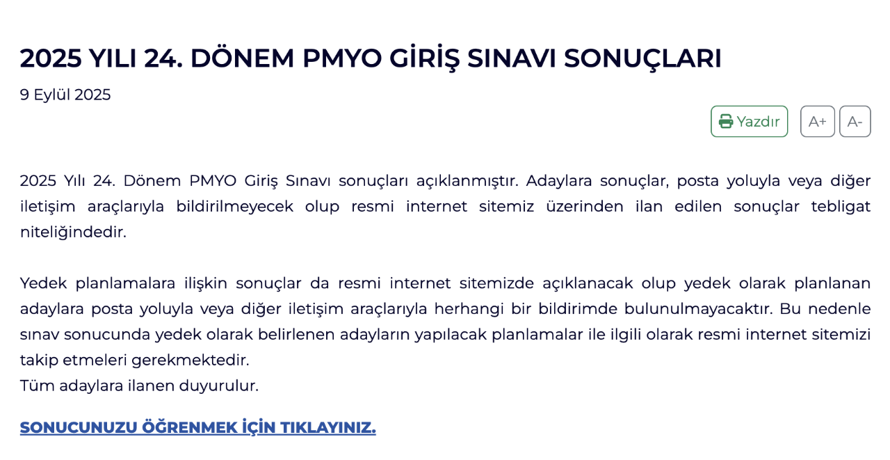 PMYO sonuçları ne zaman açıklanacak 2026? 25. Dönem PMYO mülakat sınav sonuçları gündemde!