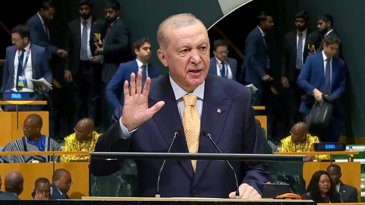 Cumhurbaşkanı Erdoğan'ın sözleri BM'ye damga vurdu: İsrail heyeti salonu terk etti