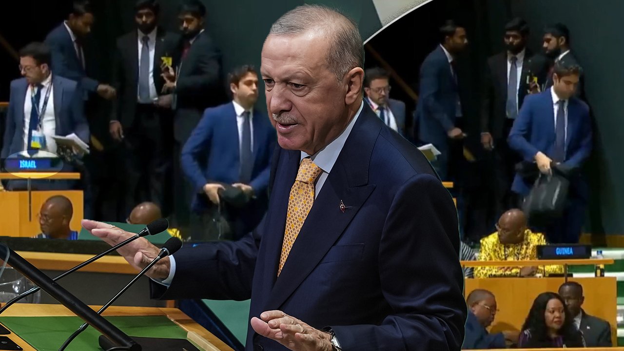 Cumhurbaşkanı Erdoğan'ın sözleri BM'ye damga vurdu: İsrail heyeti salonu terk etti