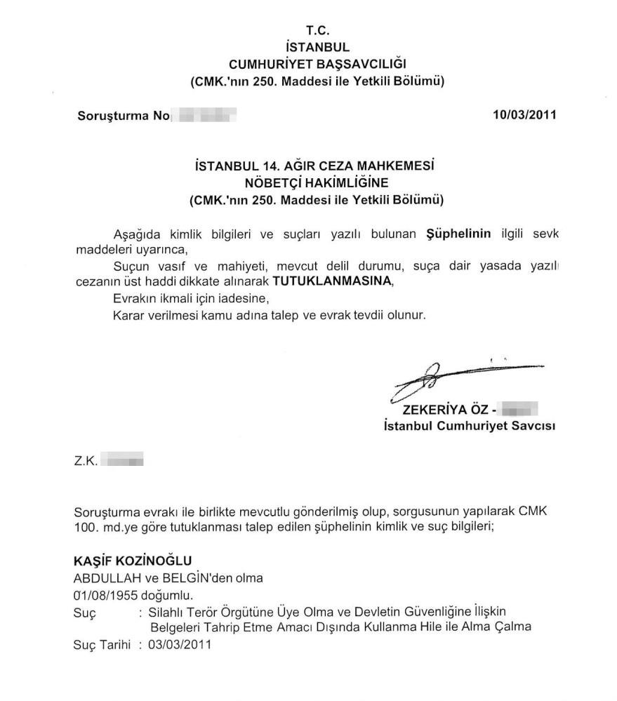 Eski MİTçi Kaşif Kozinoğlunu Silivriye yollayan savcı FETÖcü Zekeriya Öz çıktı