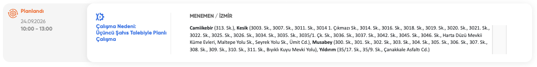 İzmir elektrik kesintisi 23-24-25 Eylül GDZ Elektrik (Bayındır, Tire, Ödemiş, Seferihisar, Aliağa, Çeşme, Kınık, Urla, Bornova, Buca, Dikili, Kiraz, Karşıyaka)