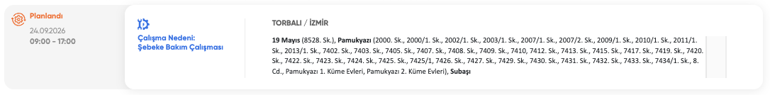 İzmir elektrik kesintisi 23-24-25 Eylül GDZ Elektrik (Bayındır, Tire, Ödemiş, Seferihisar, Aliağa, Çeşme, Kınık, Urla, Bornova, Buca, Dikili, Kiraz, Karşıyaka)