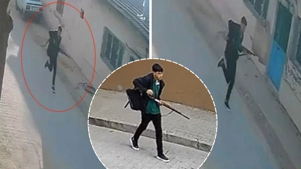 Manisa'da okula ateş açan saldırganın kaçtığı anlar ortaya çıktı