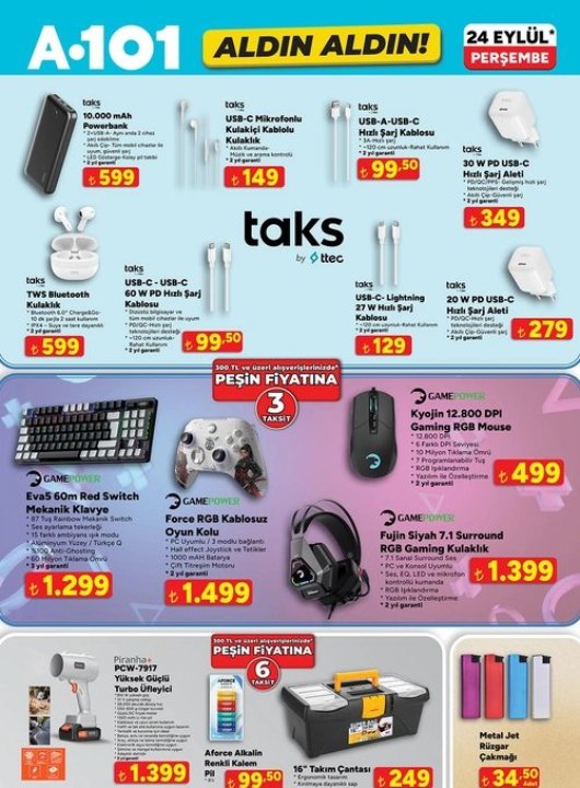 A101 24 Eylül 2026 aktüel kataloğu çıktı! Bu hafta A101’e neler geliyor?