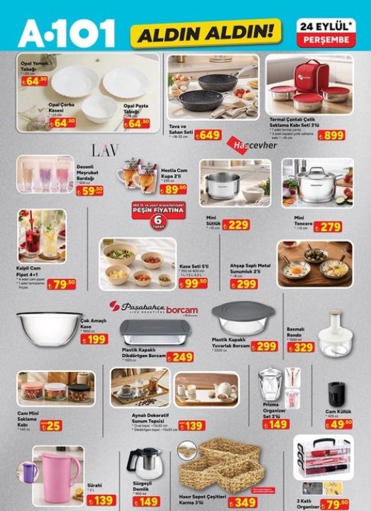 A101 24 Eylül 2026 aktüel kataloğu çıktı! Bu hafta A101’e neler geliyor?