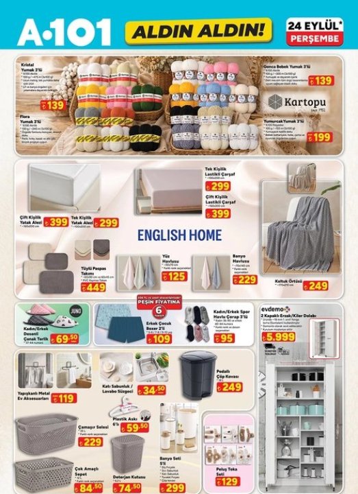 A101 24 Eylül 2026 aktüel kataloğu çıktı! Bu hafta A101’e neler geliyor?