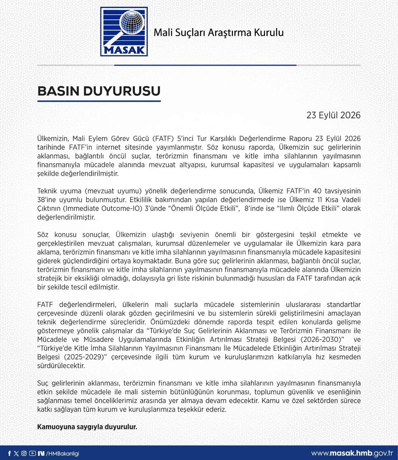 Gri liste riski yok! FATF’nin Türkiye raporu yayımlandı