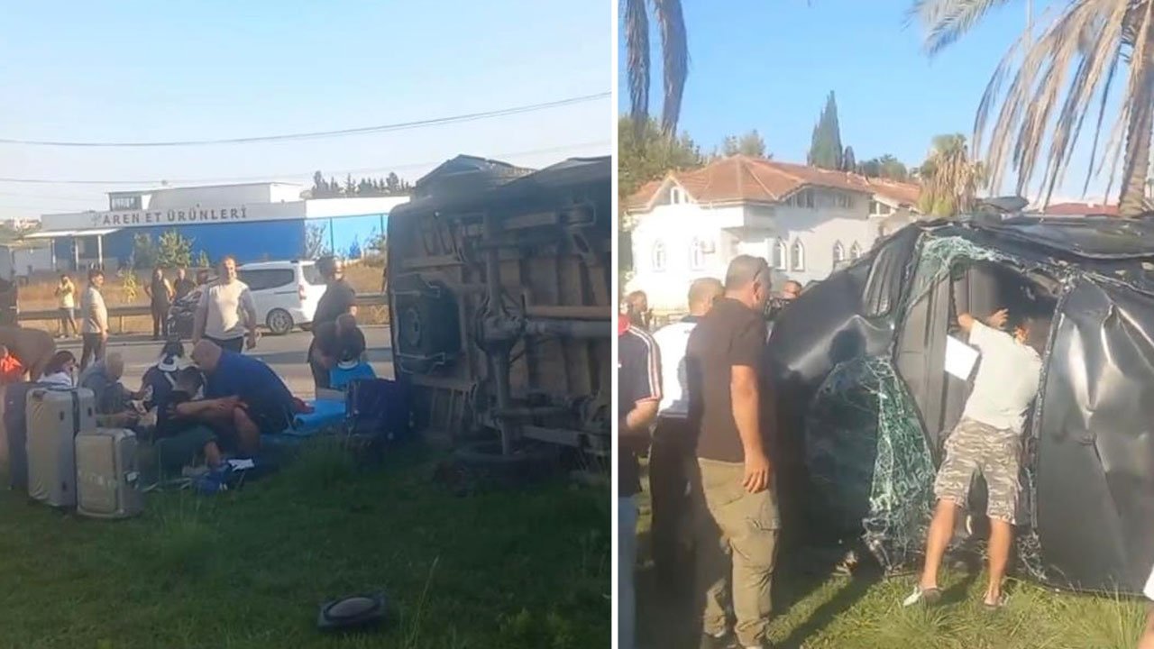 Antalya'da can pazarı! Turist minibüsü zincirleme kazaya karıştı, çok sayıda yaralı var