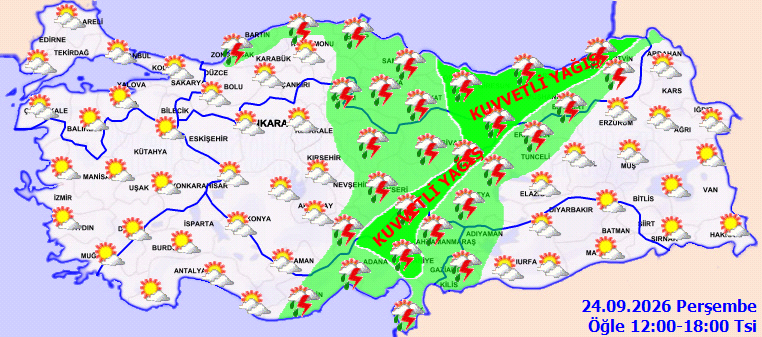 Bugün yağmur yağacak mı? 24 Eylül Perşembe (İstanbul, Ankara, Antalya, İzmir, Bursa) hava durumu