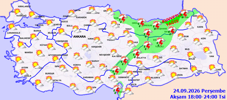 Bugün yağmur yağacak mı? 24 Eylül Perşembe (İstanbul, Ankara, Antalya, İzmir, Bursa) hava durumu