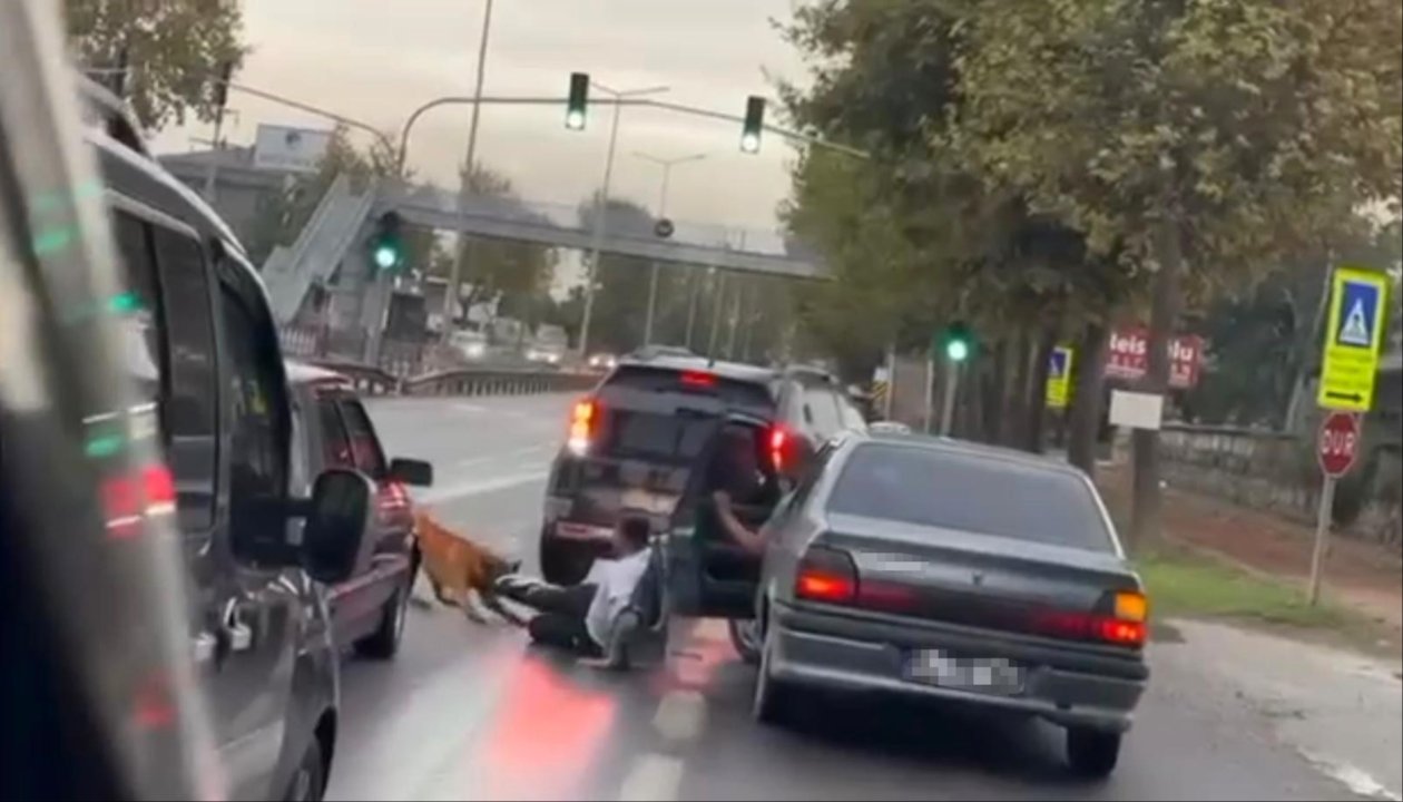 Köpek tarafından ısırılıp yerde sürüklendi! O anlar kamerada