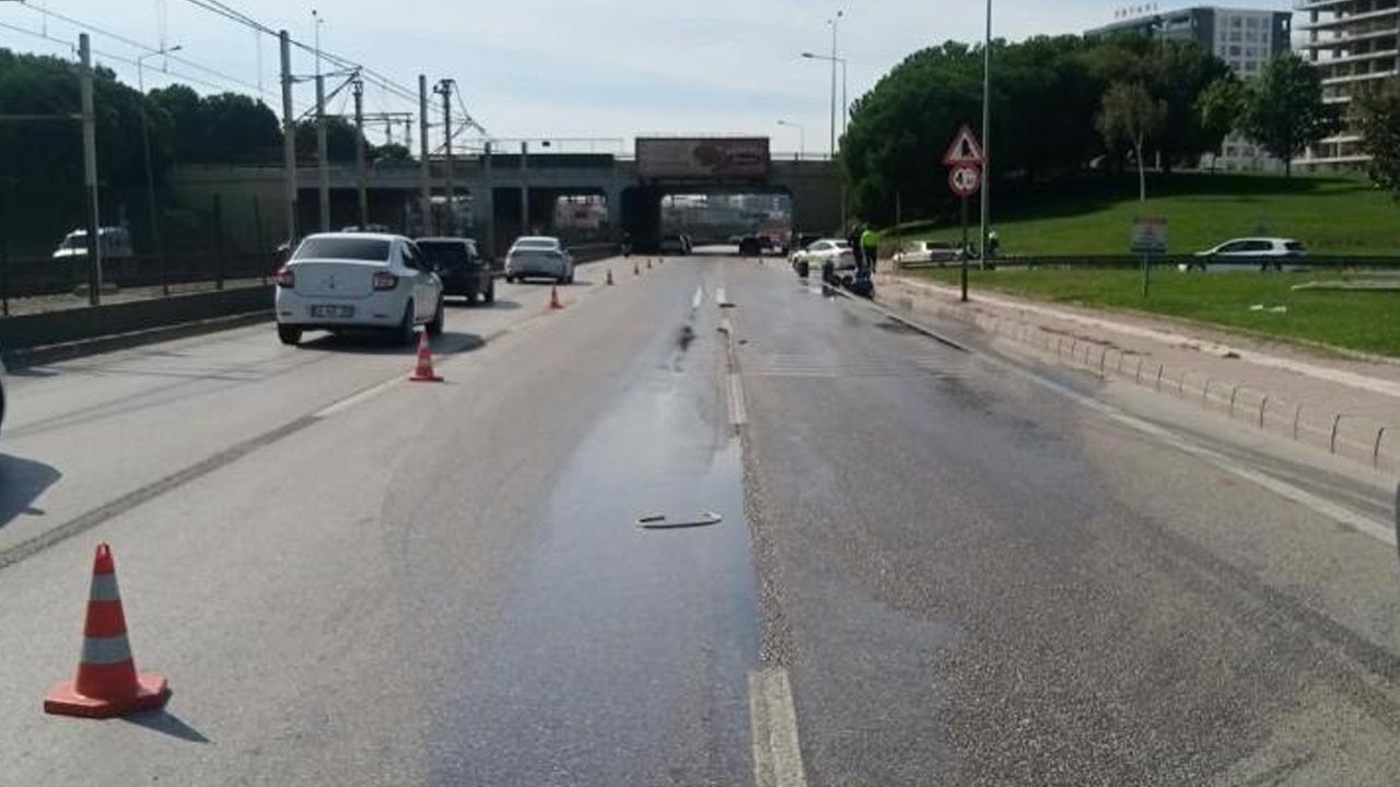 Bursa'da yola dökülen kimyasal madde paniğe neden oldu, ekipler harekete geçti