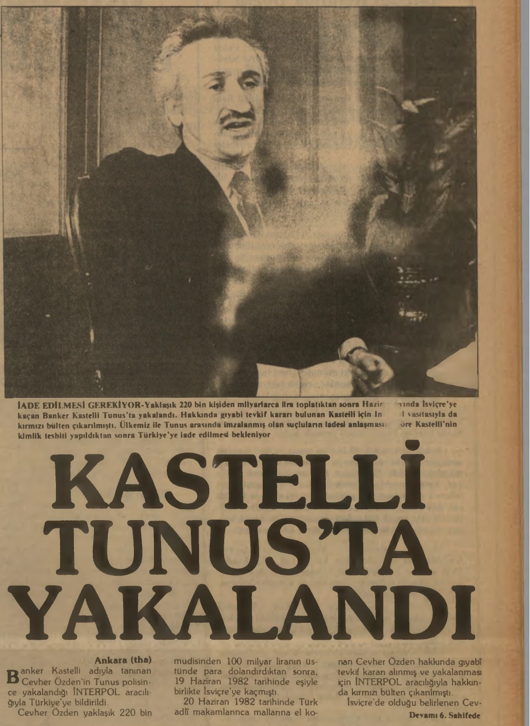 8 Eylül 1982 - Türkiye gazetesi