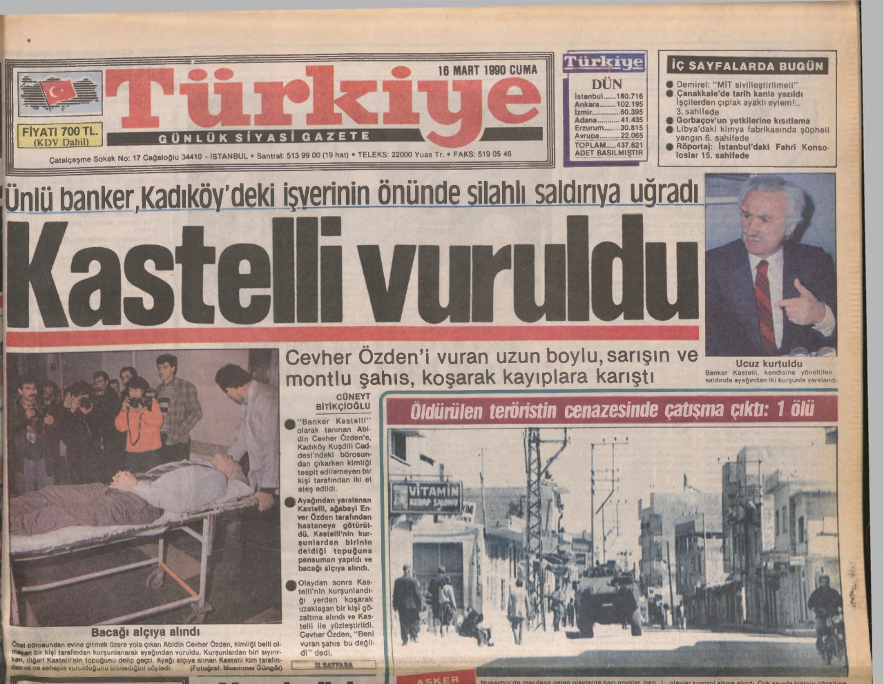 16 Mart 1990 - Türkiye gazetesi
