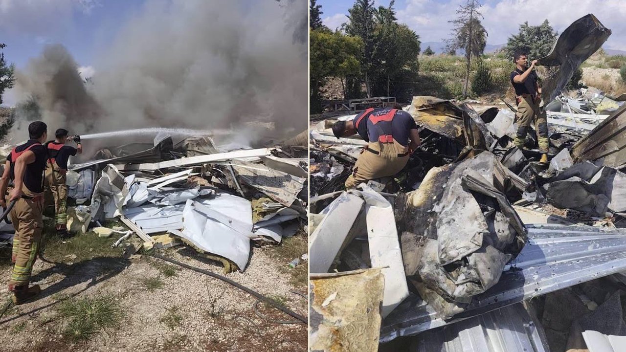 Hatay'da hurdalık alanda korkutan yangın: Alevler bir anda yükseldi