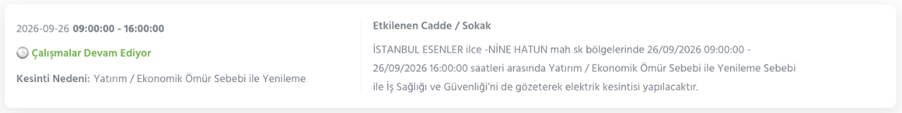İstanbul elektrik kesintisi 26-27-28 Eylül BEDAŞ (Arnavutköy, Beyoğlu, Güngören, Sarıyer, Bağcılar, Esenyurt, Avcılar, Küçükçekmece, Bayrampaşa, Silivri, Şişli, Sultangazi, Bahçelievler)