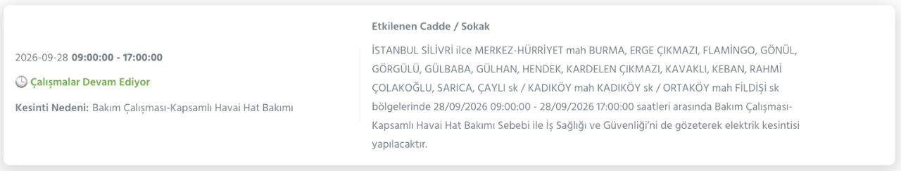 İstanbul elektrik kesintisi 26-27-28 Eylül BEDAŞ (Arnavutköy, Beyoğlu, Güngören, Sarıyer, Bağcılar, Esenyurt, Avcılar, Küçükçekmece, Bayrampaşa, Silivri, Şişli, Sultangazi, Bahçelievler)