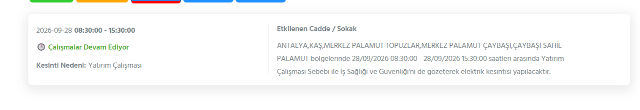 Antalya elektrik kesintisi 27-28 Eylül! Antalya elektrik kesintisi programı
