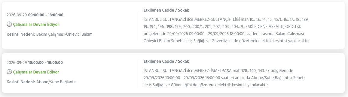İstanbul elektrik kesintisi 29-30 Eylül BEDAŞ (Bakırköy, Bayrampaşa, Esenyurt, Küçükçekmece, Sarıyer, Beşiktaş, Eyüpsultan, Arnavutköy, Bağcılar, Beylikdüzü, Gaziosmanpaşa, Avcılar, Başakşehir planlı kesinti)