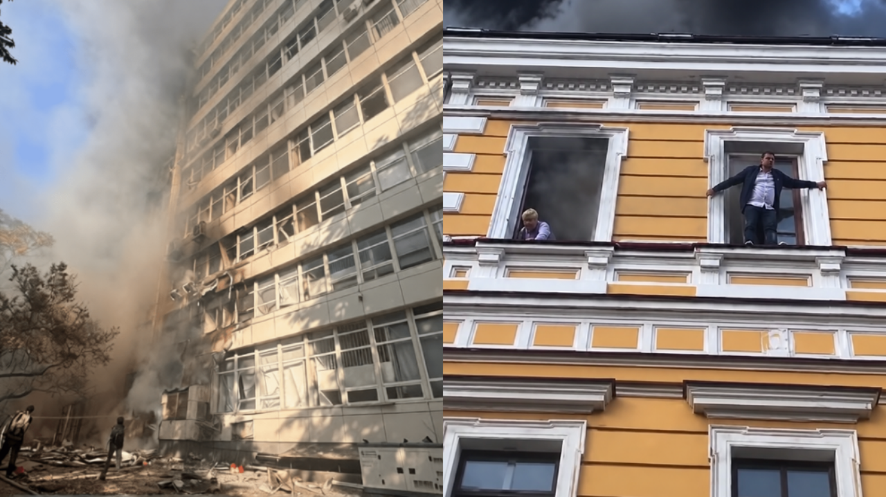 Rusya Kiev'in kalbini vurdu! Bilimler Akademisi'nde can pazarı: Çalışanlar pencerelere koştu  