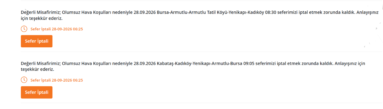 Vapur seferleri iptal mi son dakika? 28 Eylül Şehir Hatları, İDO, BUDO iptal seferler