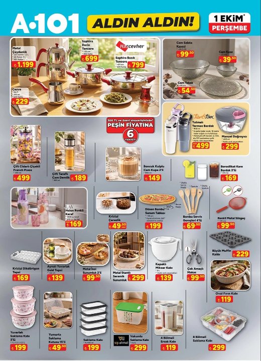 A101 aktüel ürünler kataloğu 1 Ekim Perşembe! A101 Aldın Aldın kataloğunda bu hafta neler var?