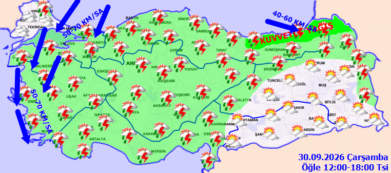 Yarın hava yağmurlu mu? 30 Eylül Çarşamba hava durumu