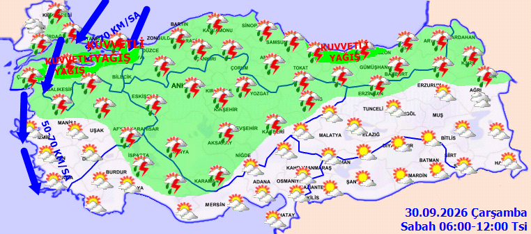 Yarın hava yağmurlu mu? 30 Eylül Çarşamba hava durumu