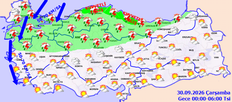 Yarın hava yağmurlu mu? 30 Eylül Çarşamba hava durumu