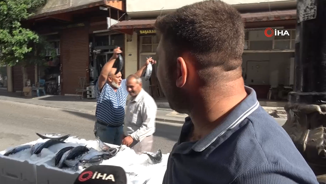 Balık tezgahında şaşırtan görüntü! Palamudu çiğ çiğ yedi, görenler tekrar tekrar baktı