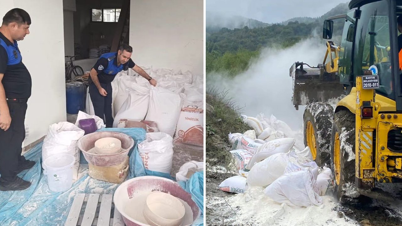 Bartın'da iş yerinden tonlarca böceklenmiş un çıktı