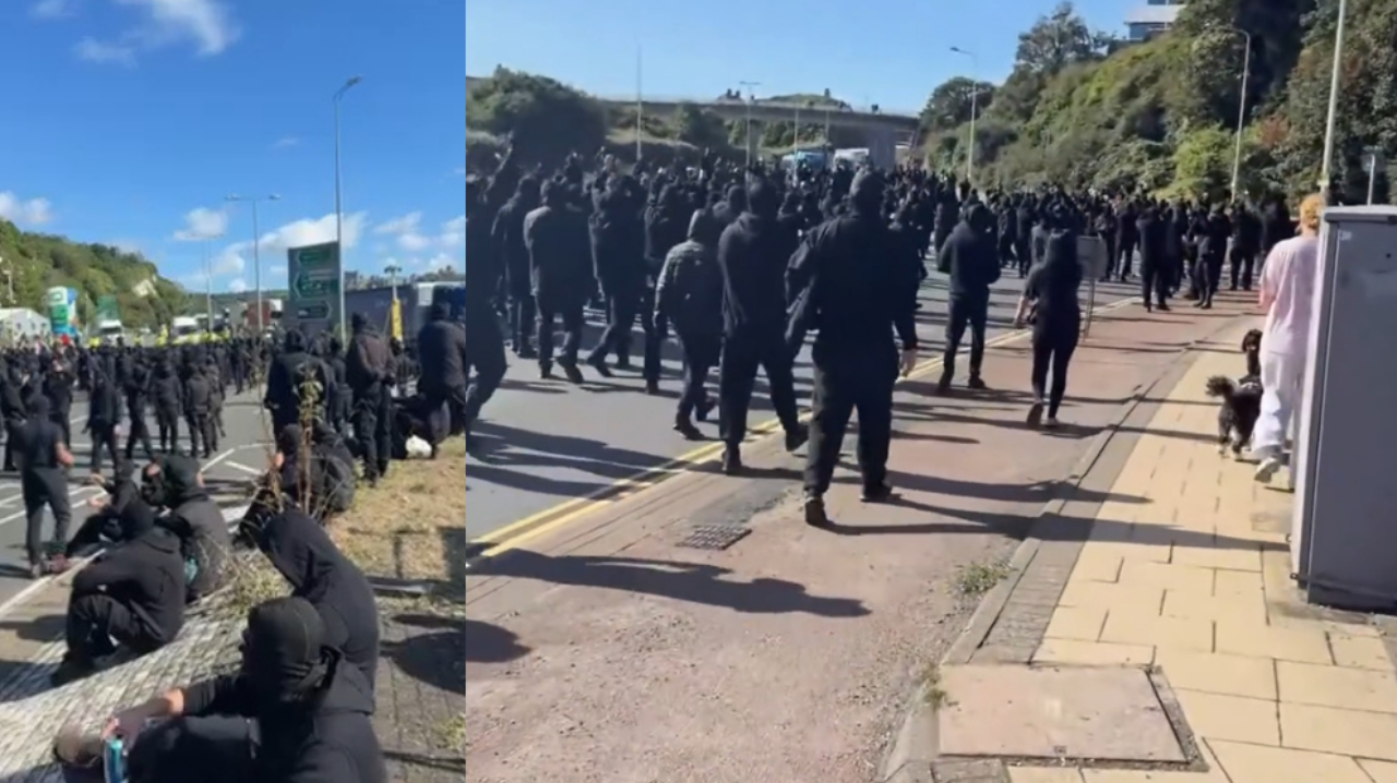 İngiltere'de maskeli göç karşıtı protestocular limanı bastı, Fransa ile tüm ulaşım kesildi!