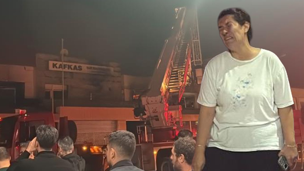 Alevlere teslim olan iş yerini gözyaşlarıyla izledi
