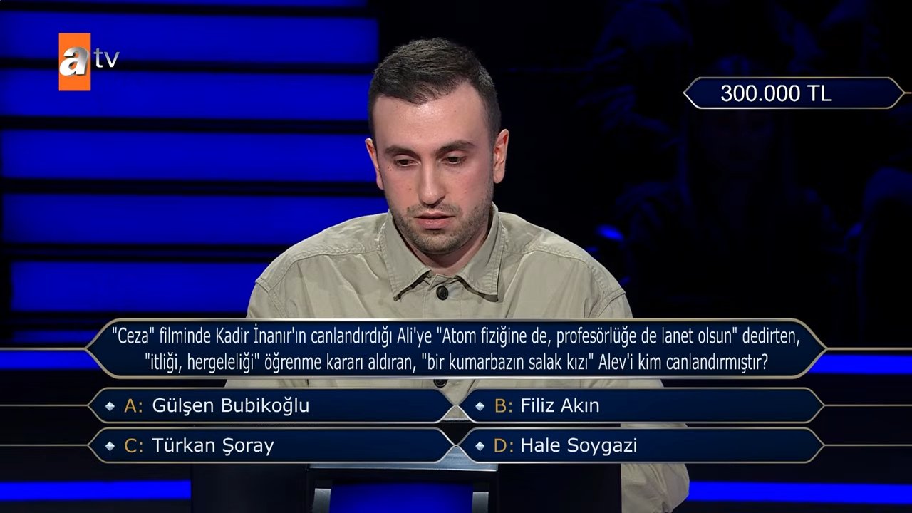 Kim Milyoner Olmak İster’de Yeşilçam sorusu! Cevabı görünce çok şaşırdı