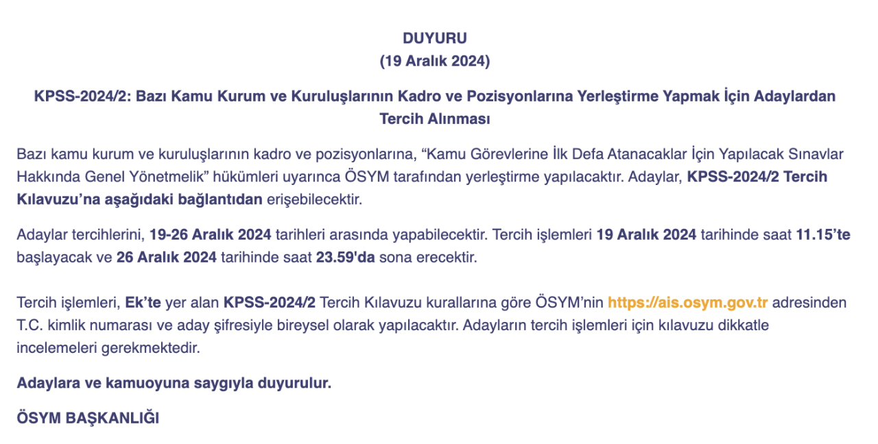 KPSS Lisans sonuçları ne zaman açıklanacak, tercihler ne zaman başlıyor? 2026-KPSS Lisans (Genel Yetenek-Genel Kültür) sınav süreci sona erdi!