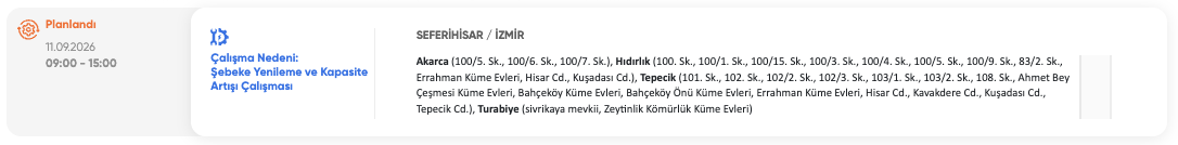 İzmir elektrik kesintisi 10-11 Eylül! GDZ Elektrik planlı kesinti (Bornova, Bayındır, Bayraklı, Çeşme, Karşıyaka, Kiraz, Kınık, Urla, Tire, Menemen, Ödemiş)
