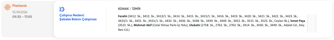 İzmir elektrik kesintisi 10-11 Eylül! GDZ Elektrik planlı kesinti (Bornova, Bayındır, Bayraklı, Çeşme, Karşıyaka, Kiraz, Kınık, Urla, Tire, Menemen, Ödemiş)