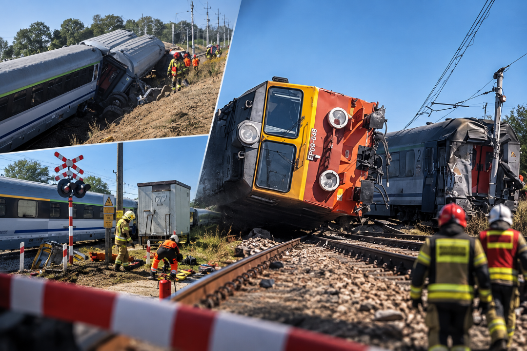Polonya'da yolcu treni kamyonla çarpıştı! Vagonlar devrildi, ölü ve yaralılar var