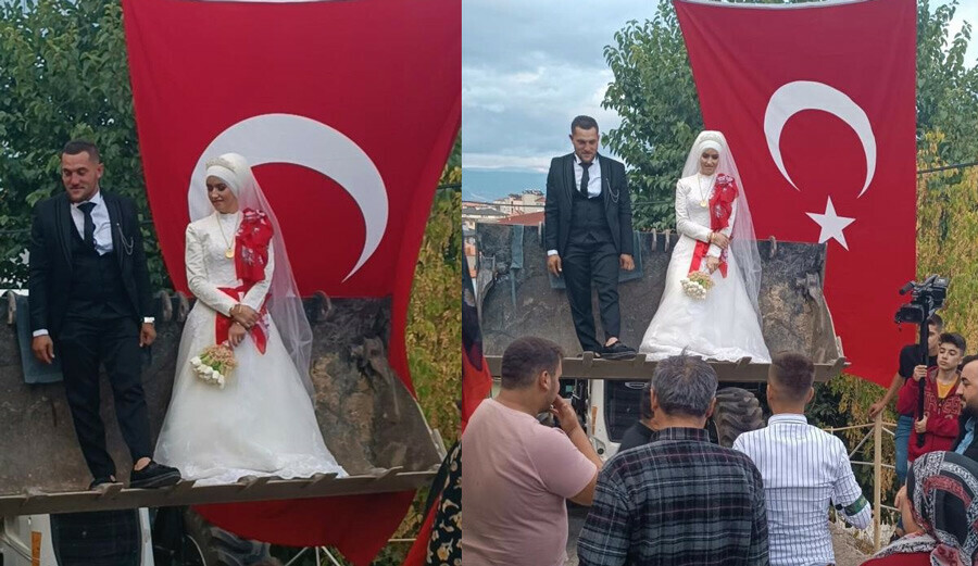 Beyaz atlı değil, kepçeli prens! Damat operatör olunca gelini böyle almaya gitti Beyaz atlı değil, kepçeli prens! Damat operatör olunca gelini böyle almaya gitti
