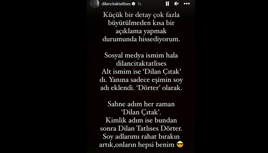 Dilan Çıtak Tatlıses, nikahtan sonra soyadını silmişti… Dikkat çeken hamle sonrası ilk açıklama… Dilan Çıtak Tatlıses, nikahtan sonra soyadını silmişti… Dikkat çeken hamle sonrası ilk açıklama…