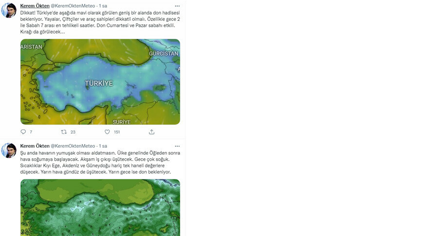 Meteoroloji uyardı! Bu geceden itibaren başlıyor: Buz gibi hava geliyor (20 Ekim 2022 hava durumu) Meteoroloji uyardı! Bu geceden itibaren başlıyor: Buz gibi hava geliyor (20 Ekim 2022 hava durumu)