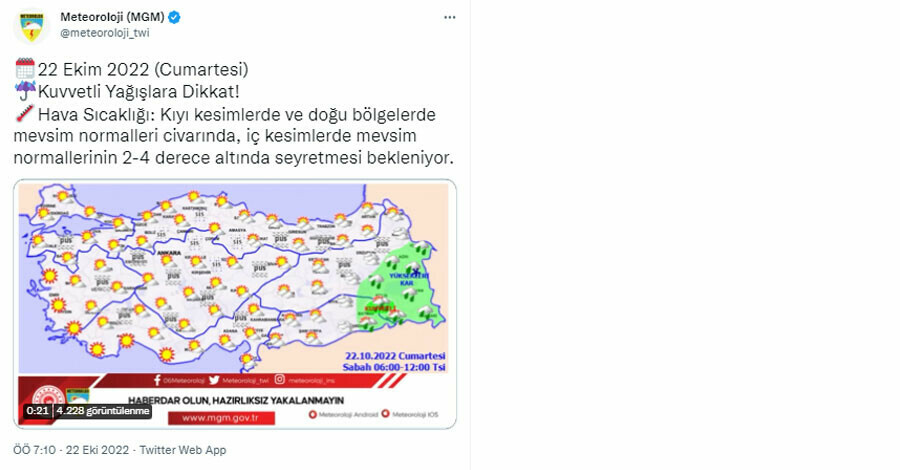 Kış erken geldi: Meteoroloji'den kar uyarısı: 2 bölgede etkisini gösterecek (22 Ekim 2022 hava durumu)