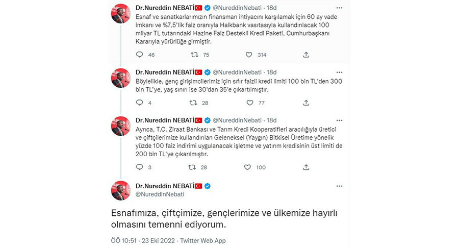 Bakan Nebati 'hayırlı olsun' diyerek açıkladı: Esnafa 100 milyar TL kredi desteği Bakan Nebati 'hayırlı olsun' diyerek açıkladı: Esnafa 100 milyar TL kredi desteği
