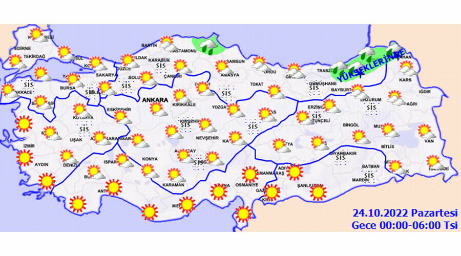 Meteoroloji’den 6 bölge için uyarı: Sis ve puslanmaya dikkat! (23 Ekim Pazar hava durumu)