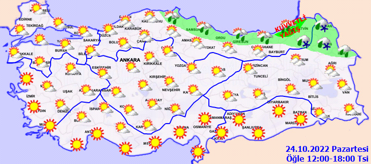 Meteoroloji’den sağanak uyarısı: Kuvvetli geliyor (24 Ekim 2022 hava durumu)
