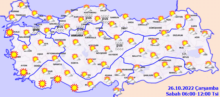 Meteoroloji’den 3 bölgeye uyarı: Sağanak kuvvetli vuracak (26 Ekim 2022 hava durumu)